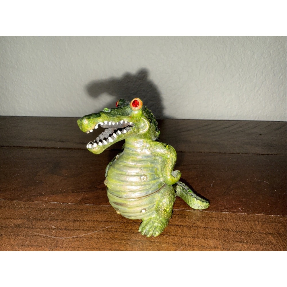 Alligator Gator Trinket Box~Crystals~Metal~Adorable~Collectible~GO GATORS!